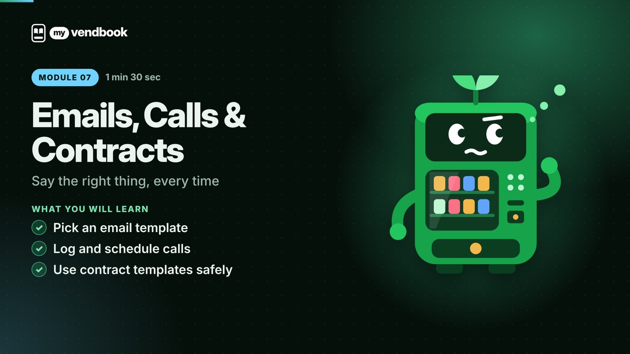 Vending Location Outreach: Emails, Calls and Contracts